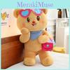 Butter Glasses Bear Plush Toy Cartoon Stuffed Animal Doll Decoration Gift Kids