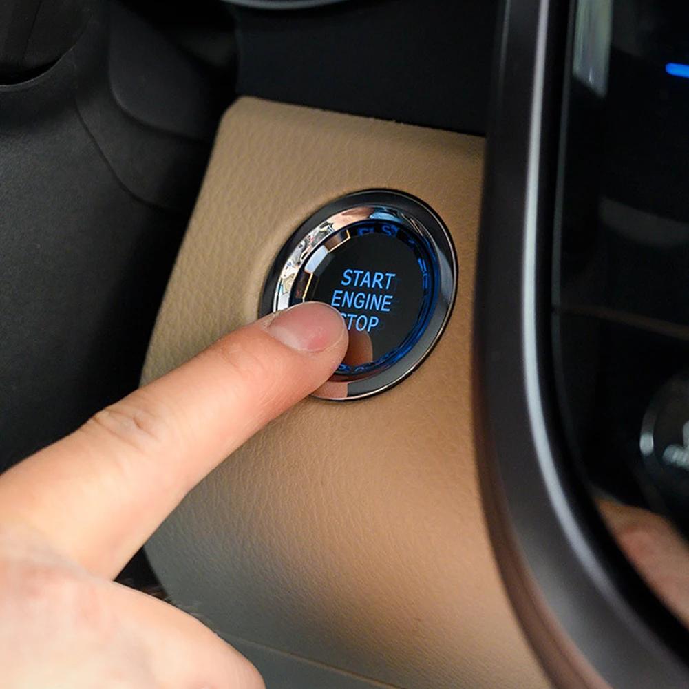 Car Crystal Engine Start Stop Switch Button Ignition Button Cover Sticker For Toyota Camry Avalon Rav4 Highlander Accessories