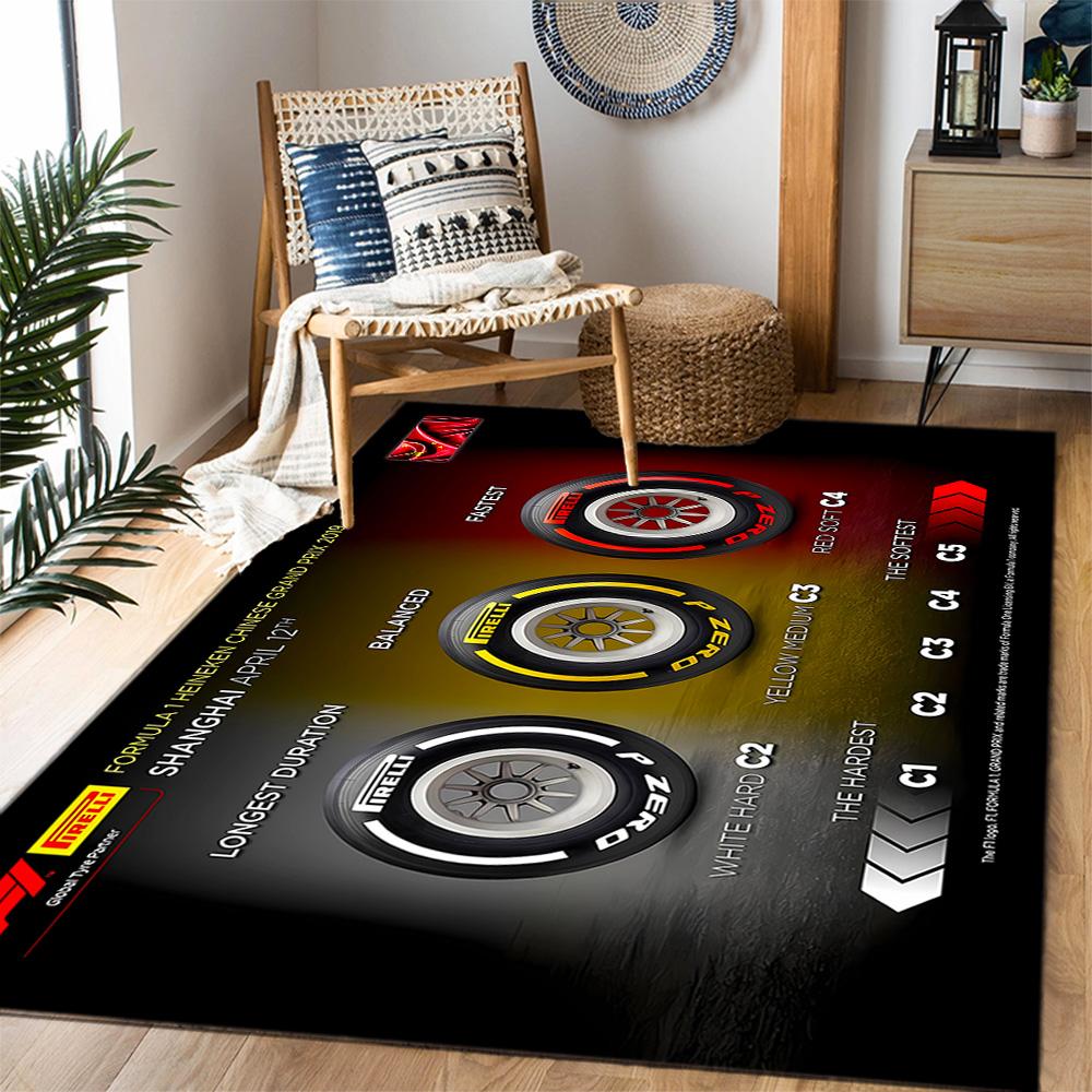 F1 Driver Number Chart Area Rug Design for Decorate Room Balcony Game Room Hallway Anti-slip Rug Anime Office Decor Best for Christmas