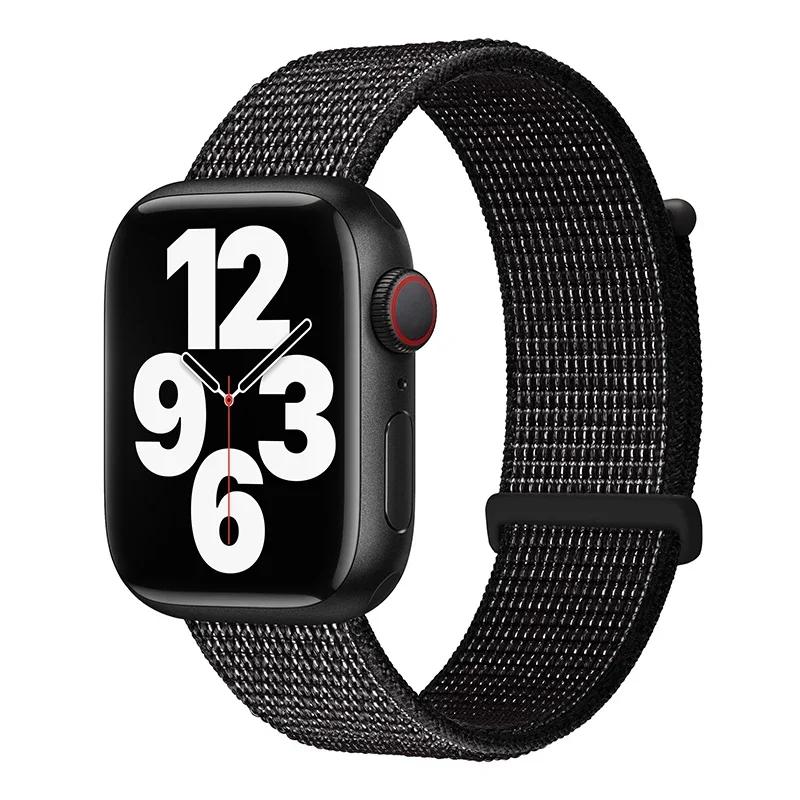 Laço de Nylon para Pulseira Apple Watch 46mm 45mm 44mm 49mm 46mm 40mm 41mm 38mm 42mm Correa Pulseira iWatch Série 6 Se 7 8 9 10 11 ultra1/2/3 pulseira
