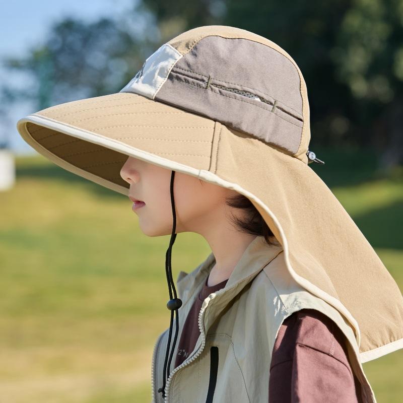 Kinder-Eimerhut Jungen und Mädchen Outdoor Sonnenschutz Schalhut Großer Schirm Kinder-Sonnenhut Sonnenhut