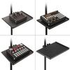 Microphone Stand Tray, Clamp-On Mic Rack Tray Height Adjustable with O-Rings Clamp, Mic Sound Card Holder for Recording