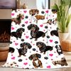 1 st Schattig teckel Dekentje Gezellig flanellen Dekens Plaid Unieke cadeaus Pluche honden patroon voor jongens meisjes cadeaus idee vier seizoenen gebruik