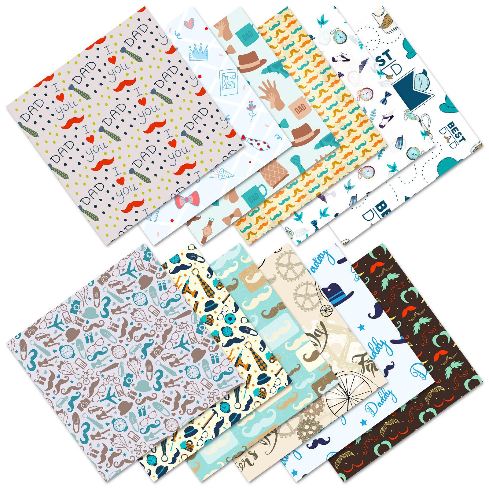 

12 Father S Day Gifts, Outer Packaging, Personalized Diy Handbook Material, Backing Material Paper 15*15CM