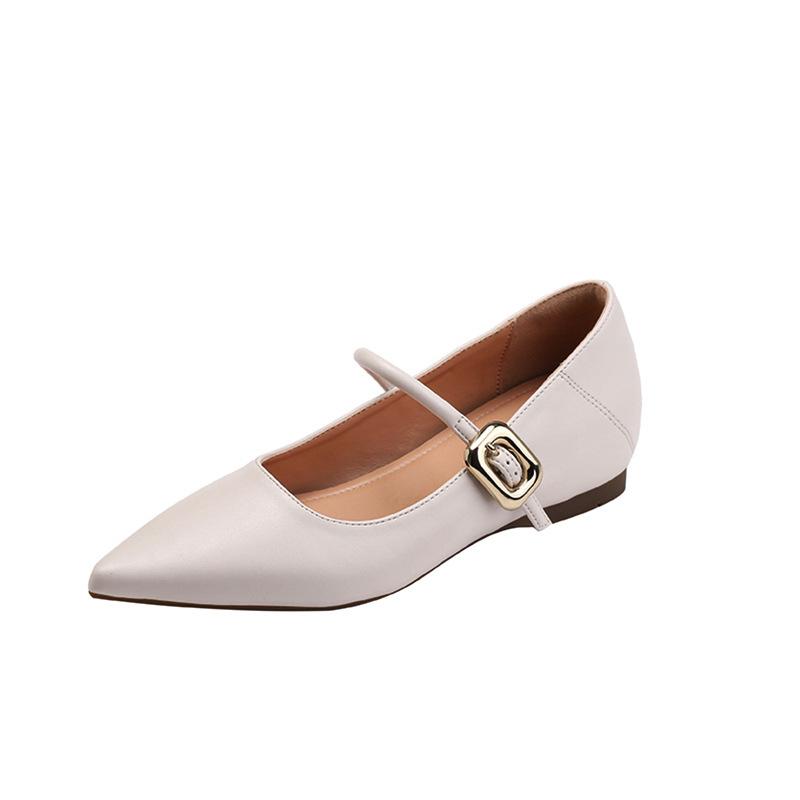 

Французские ретро туфли Мэри Джейн на скрытой платформе для женщин, новая весенняя универсальная модель с острым носком, модные для работы, вечерние туфли для бабушки 39 абрикосовый