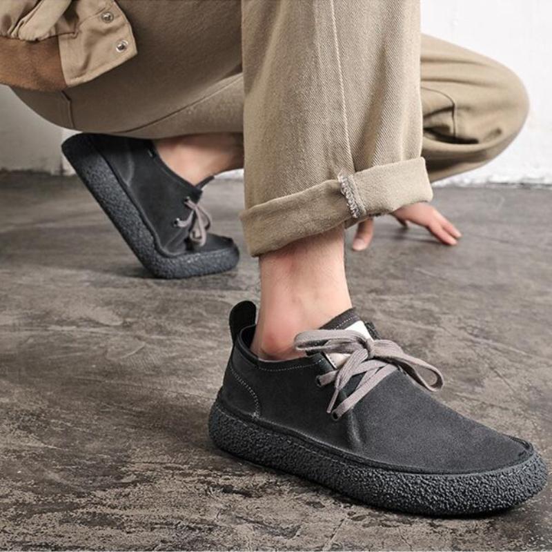 Men's Casual Shoes Suede Genuine Leather Men Comfortable Driving Flats Mens Wear-resisting Non-slip Retro Desert Shoes