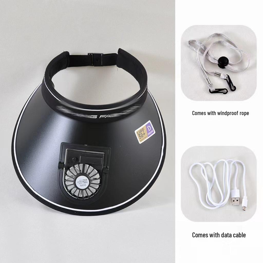 UV Protection Wide Brim Hat with Rechargeable Fan