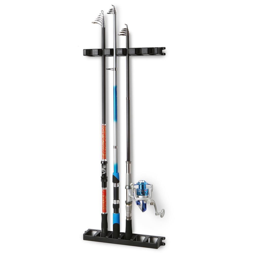 Fiskspöställ för 6 tunna fiskespön Väggmonterad fiskespö Stativhållare