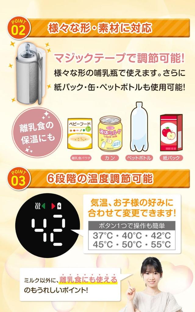 6-Month Warranty, Midwife-Recommended Cordless Milk Warmer with Built-in Design Patent Pending [Peopensee] Portable Milk Warmer for Preparing Baby