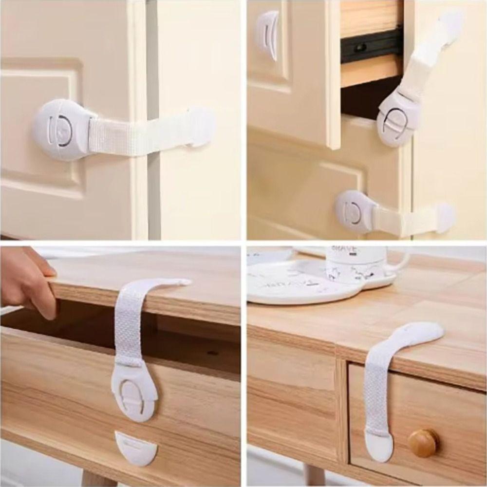 10PCS Durable Child Safety Cabinet Lock White Baby Safety Locks Kids Safety Door Lock Cupboard
