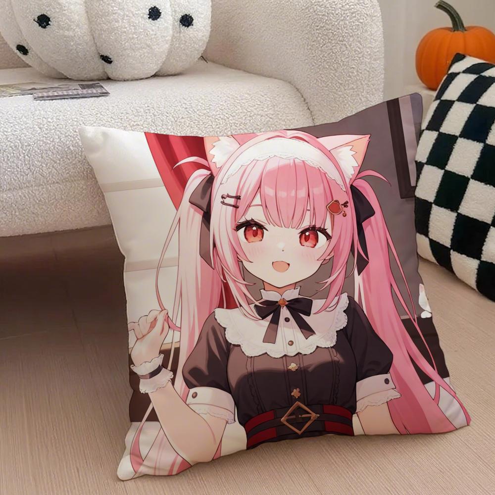 Cute Japanese Visual Novel Anime NNekopara Cushion Cover Throw Pillow Cover Hidden Button Durable Polyester Chair Cushion