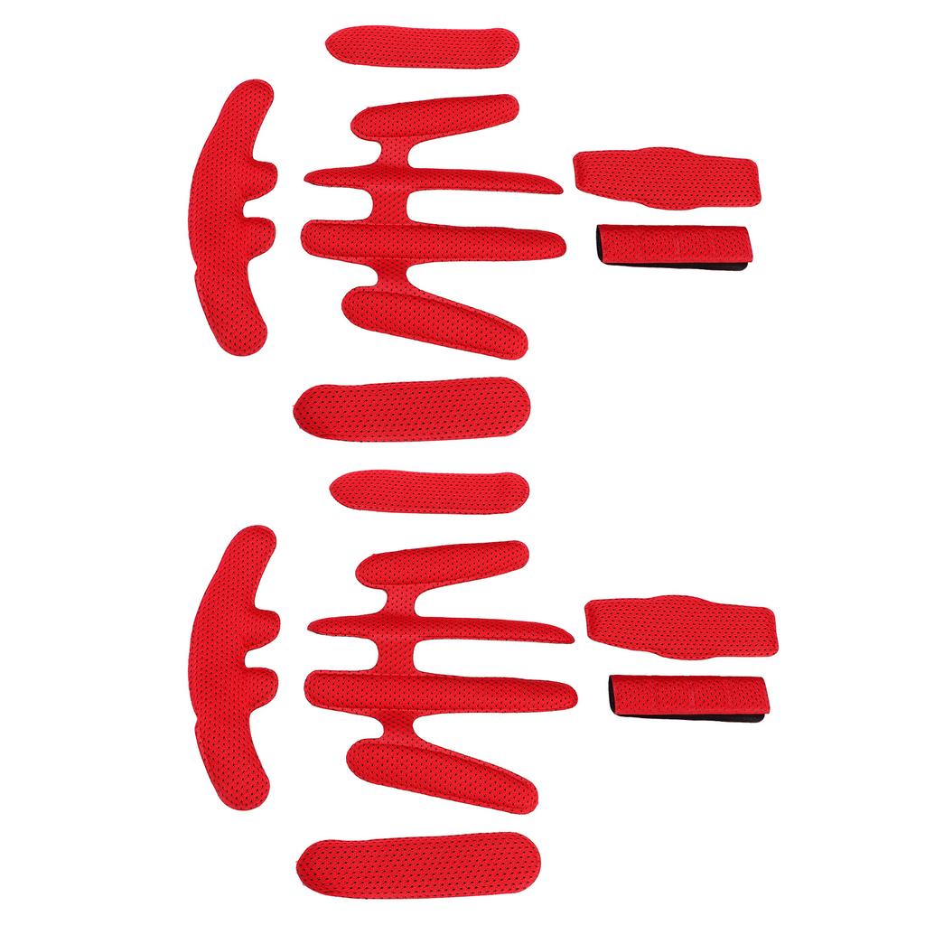 2 Sätze Helmpolster-Set Heißpressschwamm mit Klettverschluss Fahrradhelm-Futter für E-Bike-Fahren Rot Kostenlos