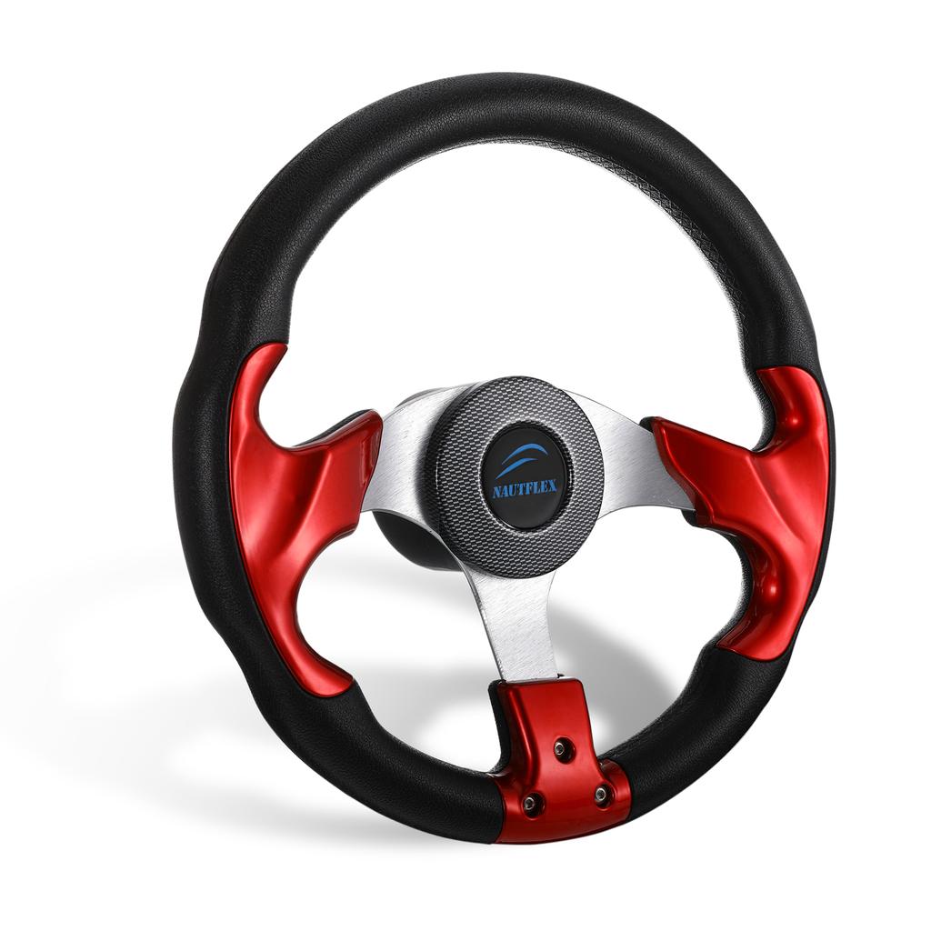 Alloy Boat Steering Wheel Reusable Detachable 3 Spokes Outdoor Kayak Helm Rudder Hardware Accessories with Center Cap