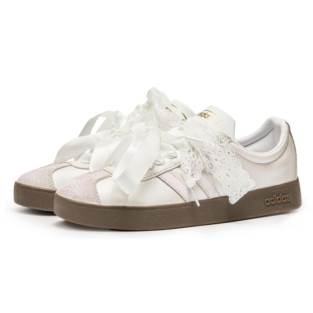 adidas Vl Court Classic Nepromokavé Odolné proti oděru Skluzům Nízké Skateboardové Boty Unisex Stříbrná Růžová JQ2470(Tým453-)