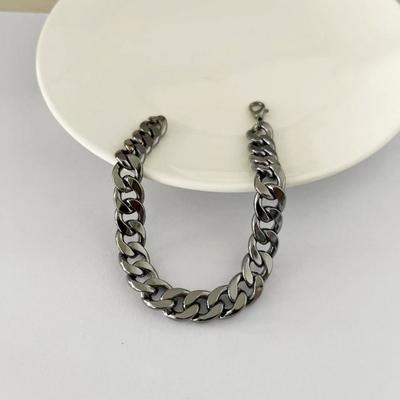 Yousheng Bracciale Unisex in Titanio Acciaio Catena Scavata Colore Solido Costruzione Robusta Lustro Punk Hip Hop Lucido Regalo di Compleanno Gioiello