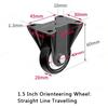2pcs 1.5 inch 2inch Heavy Duty Black Swivel Castor Wheels Trolley Furniture Caster PP Material Flat Brake Gold Drill Caster