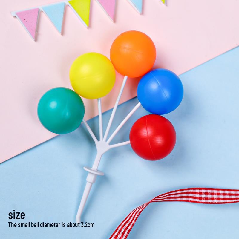 Retro Colorful Balloon Cake Toppers - Large Round for Children's Birthday Dessert Table