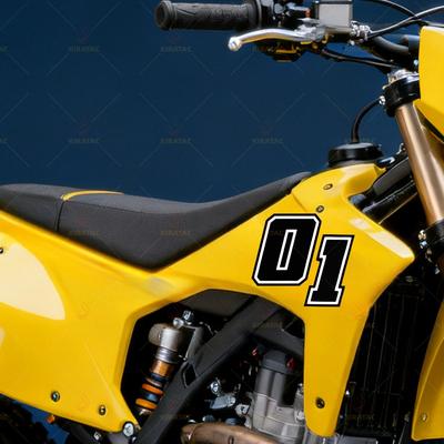 1pc Black Motocycle Number 0-9 Stickers Waterproof for Front Fuel Tank Fairing Fender Car Body Scooter Universal Vinyl Decals