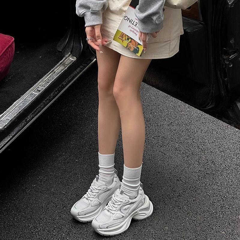 High-value small silver dad shoes women's autumn new heightening platform casual sports shoes