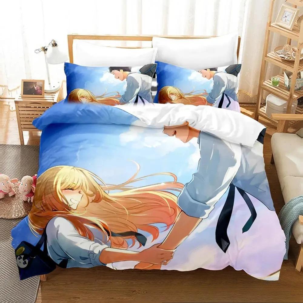 Anime My Dress-Up Darling Bedding Set Single Twin Full Queen King Size Bed Set Adult Kid Bedroom Duvet Cover Sets Home Textiles
