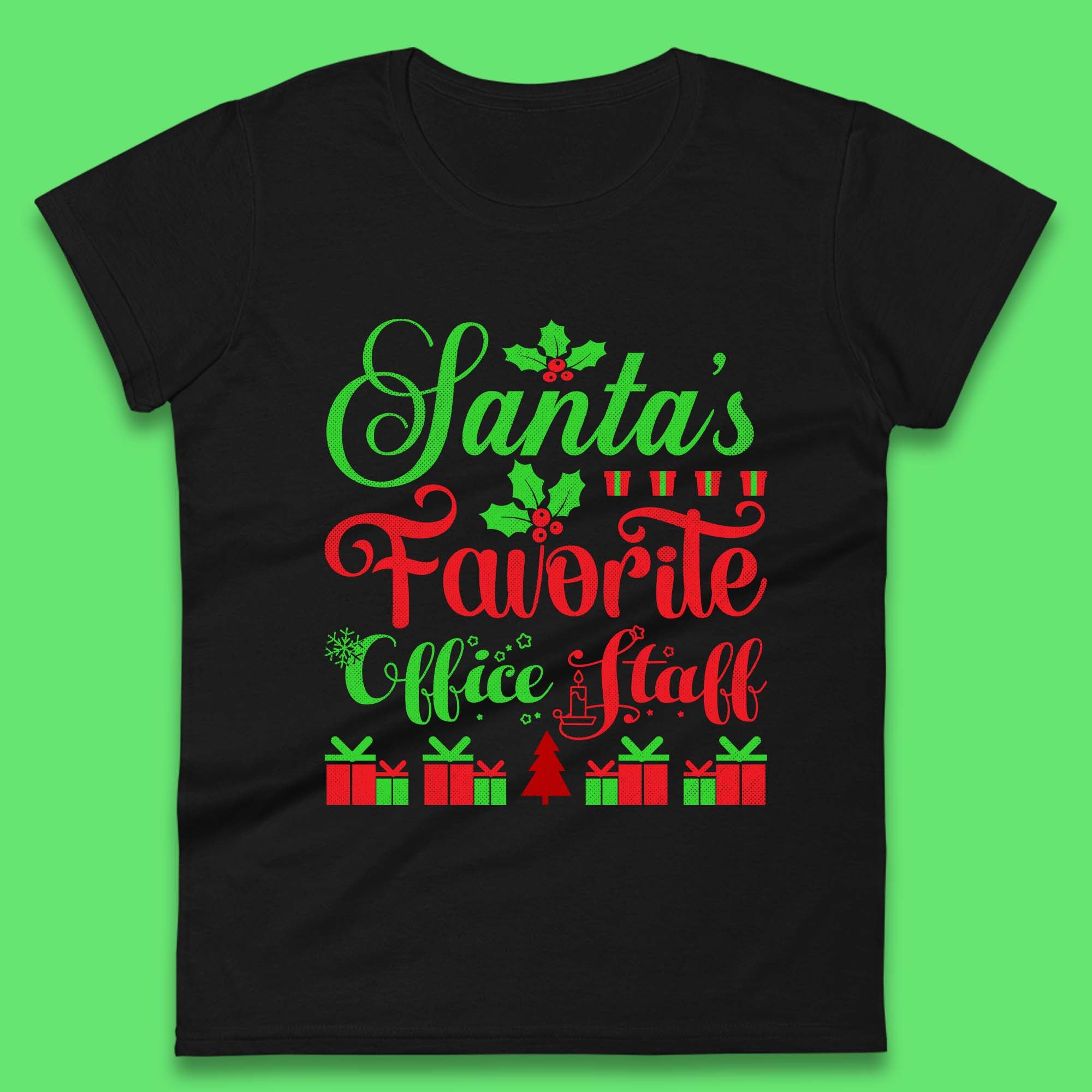 

Office Staff Christmas Womens T-Shirt Mens Tops Tees Unisex XL