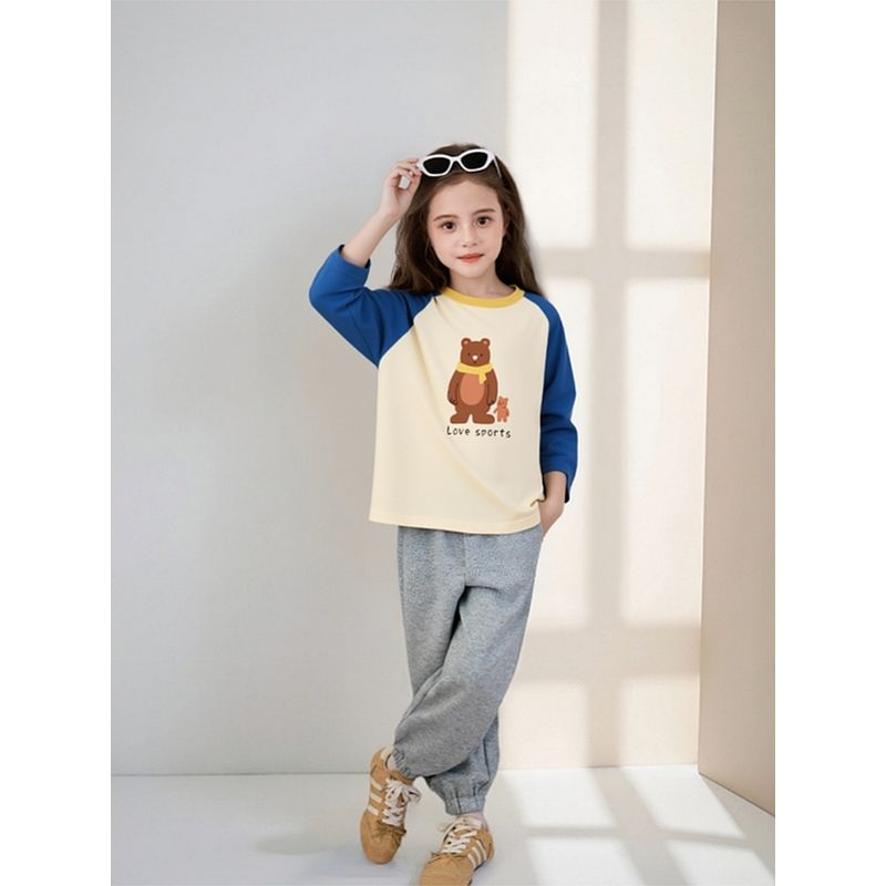 27Home Brand Children's Clothing Autumn New Collection Korean Style Raglan Sleeve Girls' Baby Long-Sleeve T-Shirt Pure Cotton Base Shirt