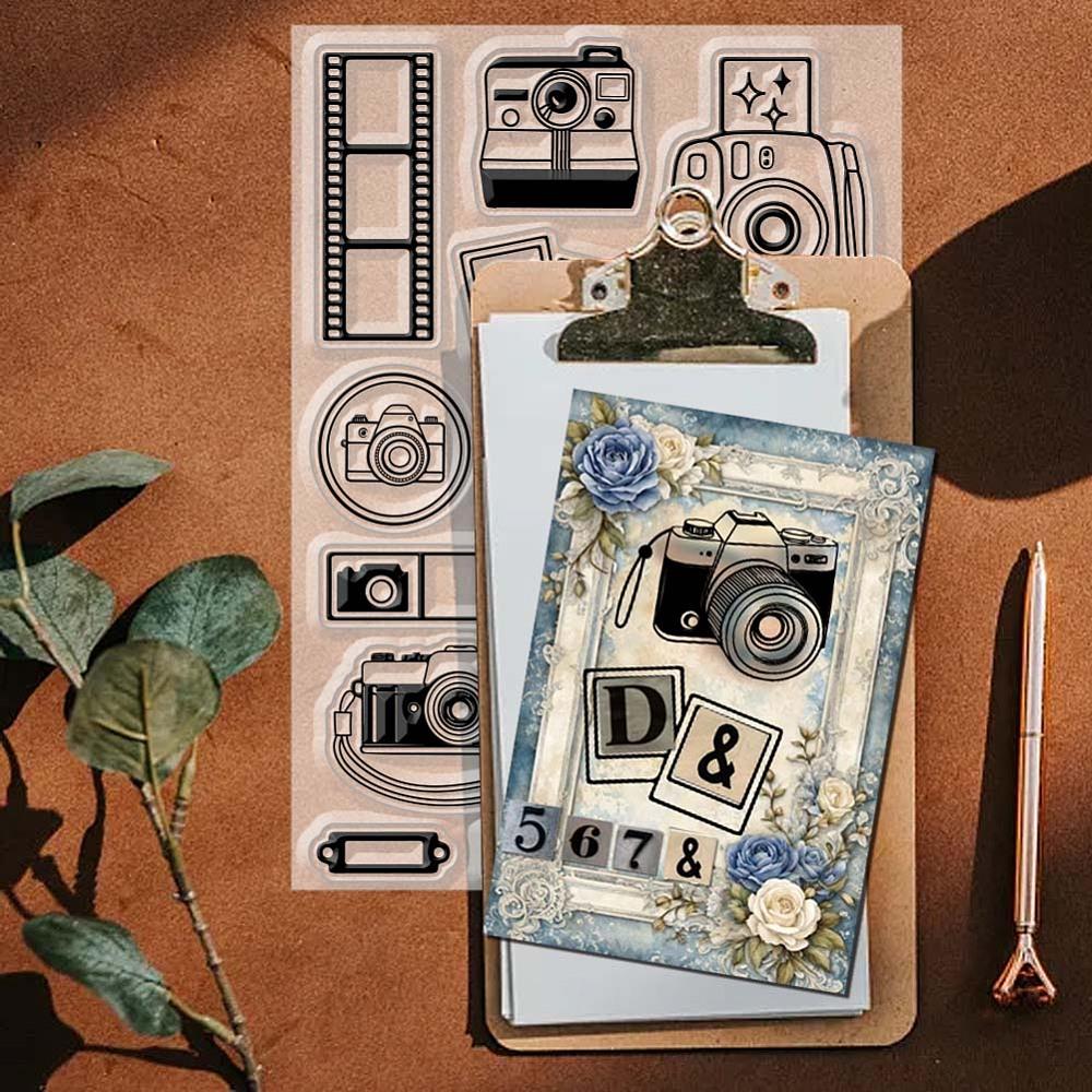 PVC Plastic Clear Stamps for DIY Scrapbooking Photo Album Decorative Cards Making Camera 160x110mm
