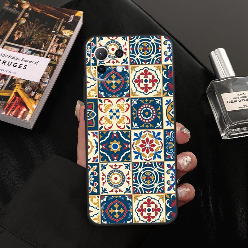 Moroccan Tile Case For Xiaomi 14T Pro 11T 12T 13T 13 14 15 Ultra POCO X7 Pro X3 X5 X6 M6 F5 F6 Pro Cover