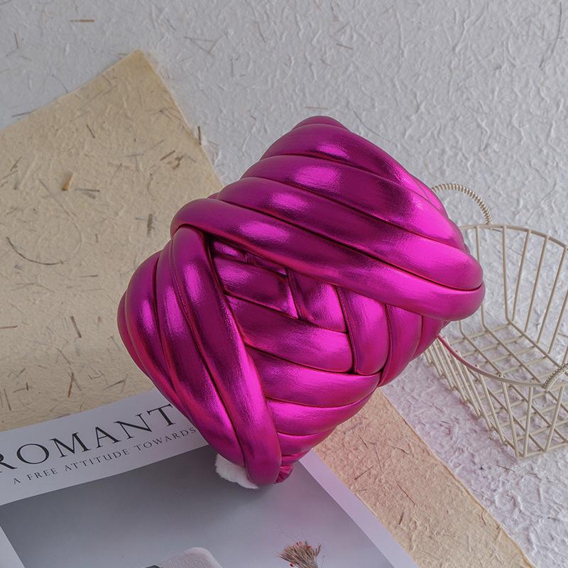 Metallic Textured Super Thick Icelandic Wool Yarn, 2cm Core-Filled Cotton Hand-Knitting Yarn for DIY Bags