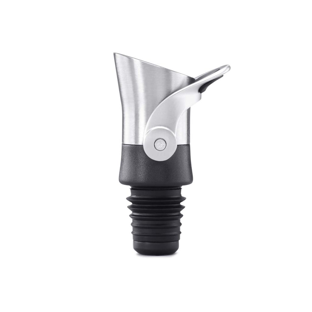 OXO Wine Stopper Pourer Breathing Stainless Dishwasher Safe & 2-in-1 Drip-proof, Oxidation-resistant, Function, Steel,