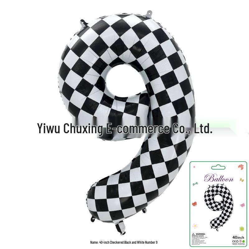 Décoration Bandeau Rayé à Carreaux Vache Dégradé 40" - Grand Chiffre pour Scène de Fête d'Anniversaire de Bébé