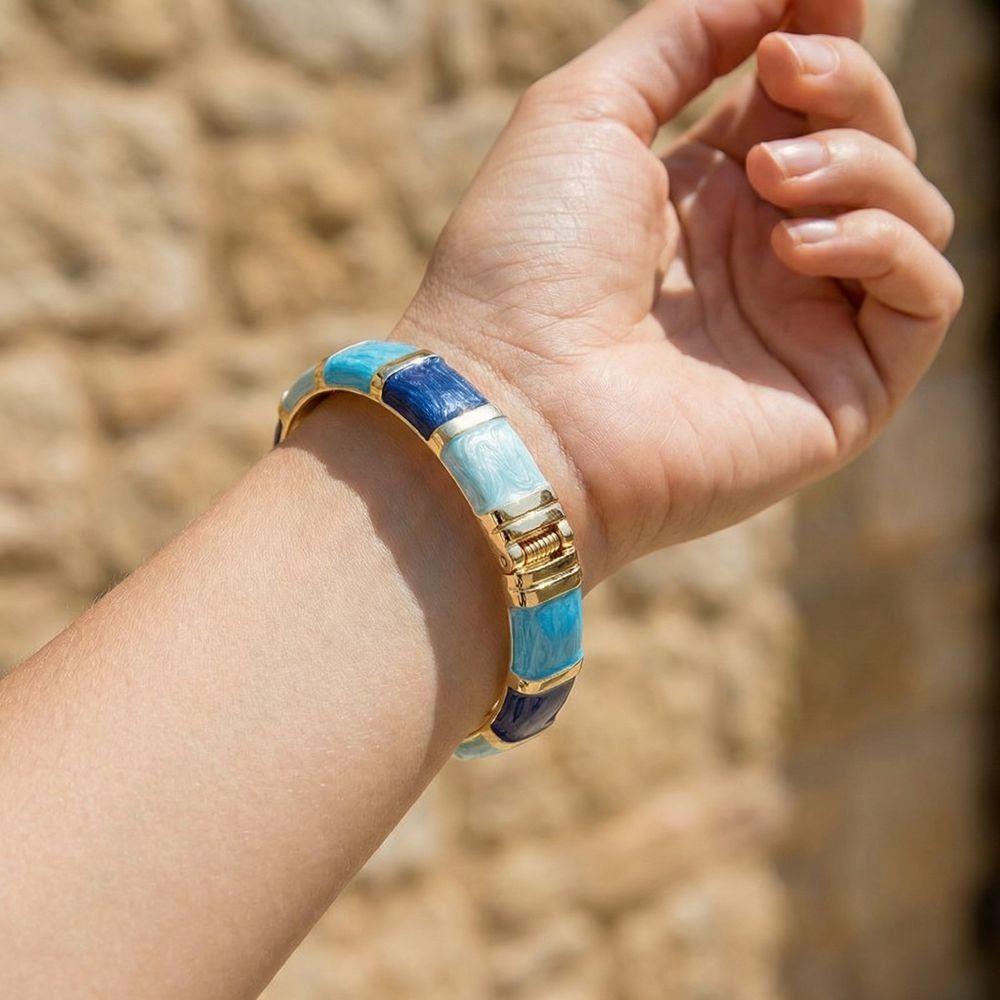 Elegant Enamel Cuff Bangles Wide Geometric Bracelet Personality Bohemian Drip Oil Bracelet  Women