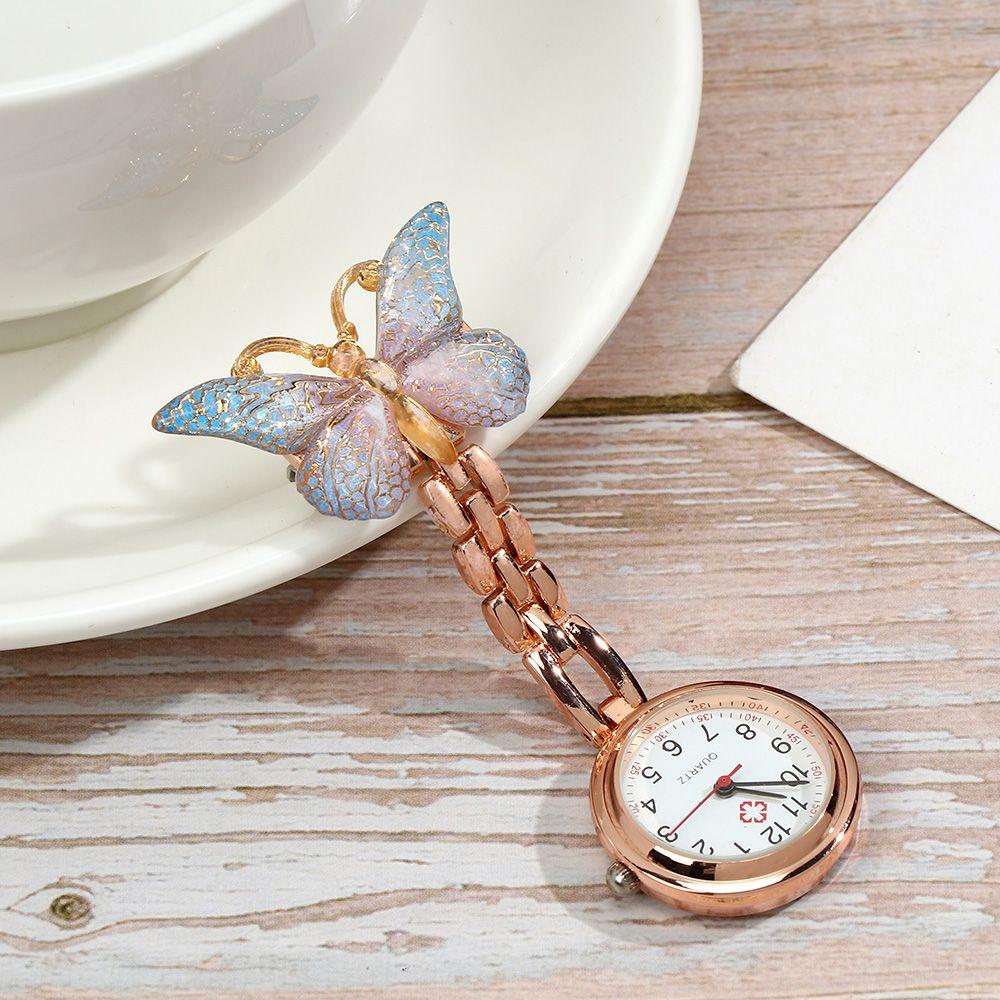 Lovely Doctor Medical Nurse Pocket Watch Quartz Clock Nurse Watch Butterfly Shape