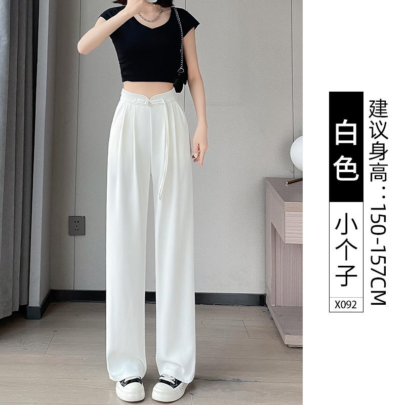 Suit pants women's pants spring and summer new drape straight pants medium and small black wide-leg pants