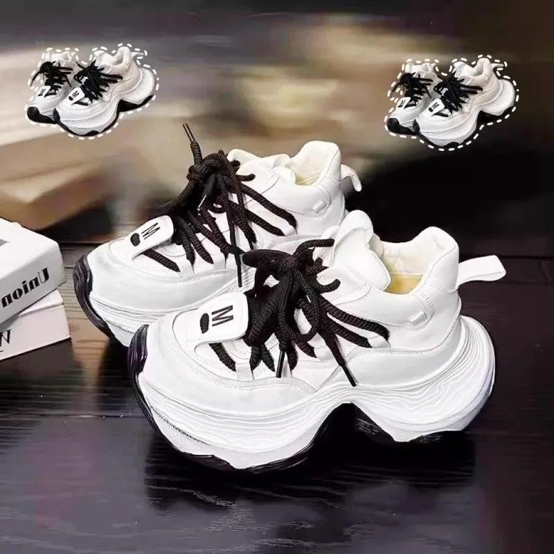 Fashion Women's Vulcanize 2025 High Quality Ladies  Outdoor Shoes for Women Platform Sneakers Round Toe Lace Up Casual