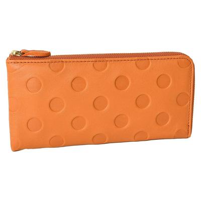 55306 Genuine Leather Long Wallet Zipper with Back Pocket Made In Japan Zucchero Orange [Zuchero] L-shaped Women's