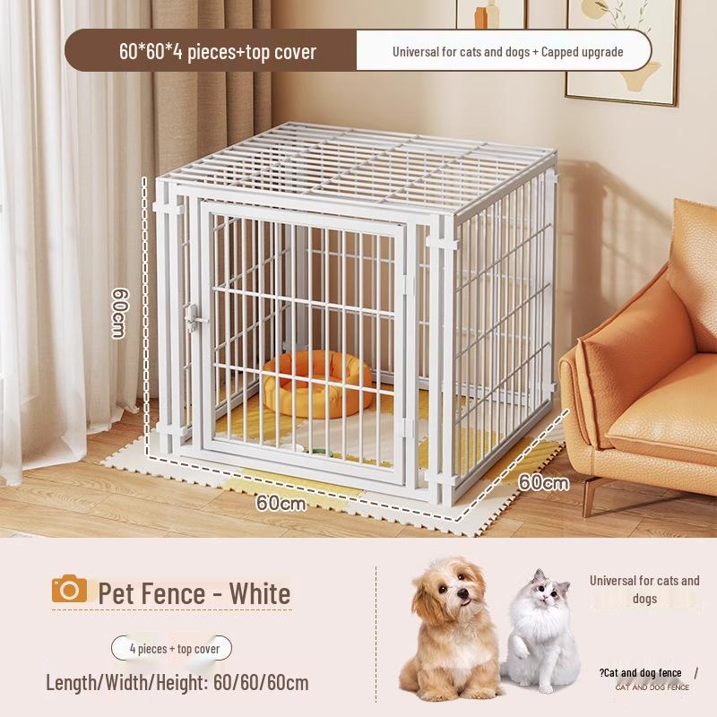 Cage pour chien de taille moyenne et grande avec clôture supérieure - Maison-villa pour chat et chien, Assemblage libre pour chats et chiens