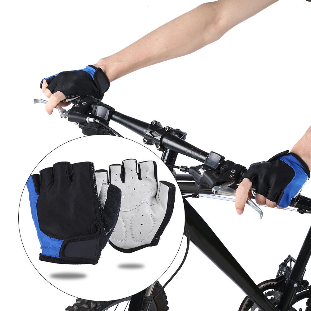Knitted Fabric Unisex Half Finger Riding Glove Breathable Shockproof Bicycle Cycling GlovesCycling Gloves