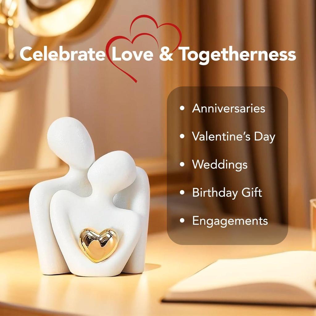 Cute Couples Show Pieces for Home Decor Bed Room Decorative Items | Romantic Love Showpieces Gift Item for Anniversary Valentines Day