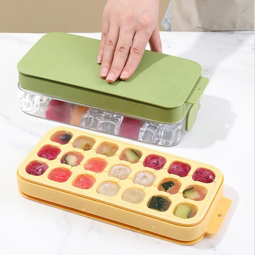 21 Grids Pressing Ice Cube Molds Reusable Ice Maker Non-toxic Ice Storage Box  Kitchen Tools
