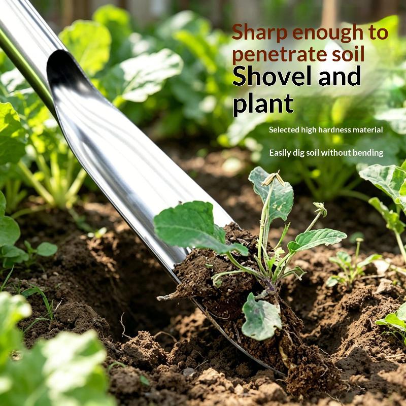Handschaufel aus Edelstahl Blattspaten für Gartenarbeit Unkrautjäten Graben Pflanzen Umpflanzen Kelle Blumenerde Schaufel Werkzeug