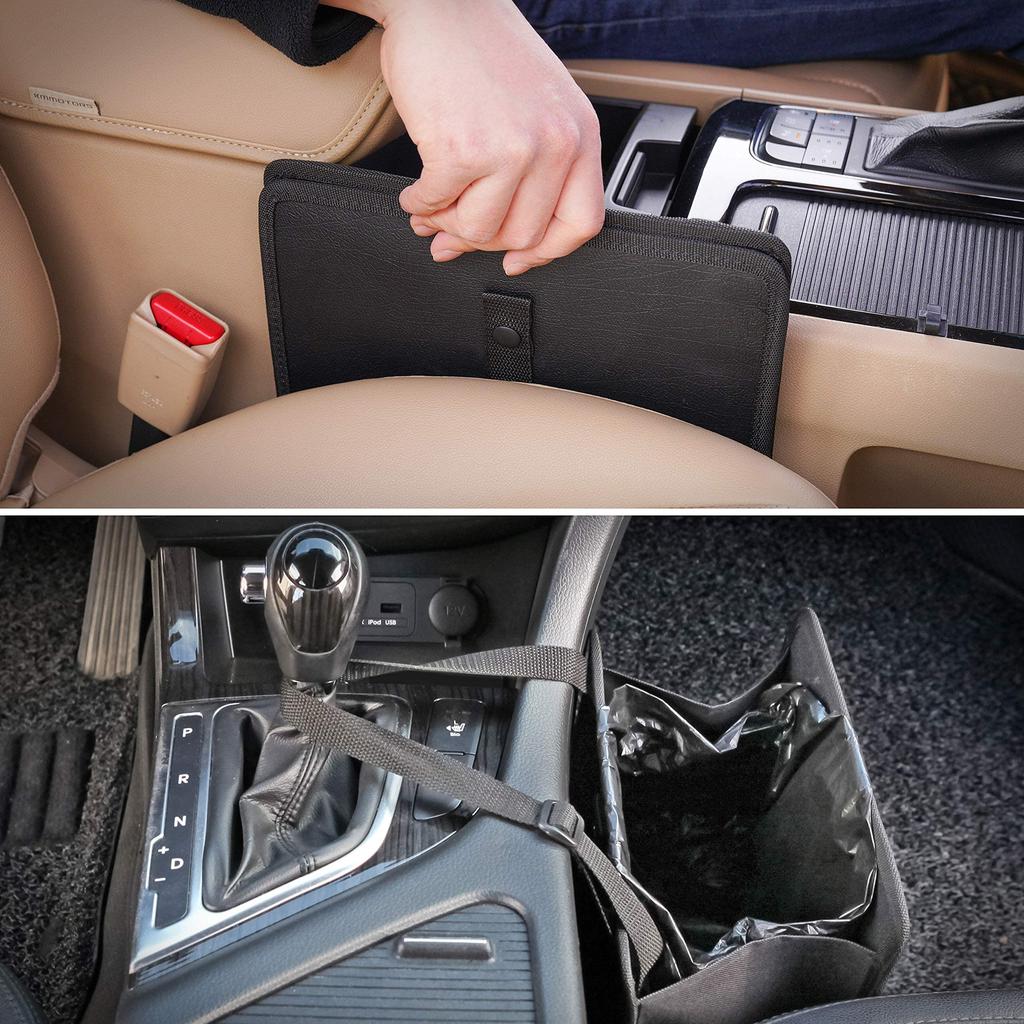 MOPCONY Car Trash Comfortable Mini Car Organizer Can, Patented, (Black)