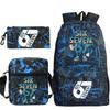 3 Stück 67 Sechs Sieben Bedrucktes Rucksack Federmäppchen Umhängetaschen Set Mode Große Kapazität Schultasche für Jungen Mädchen Kinder Rucksack