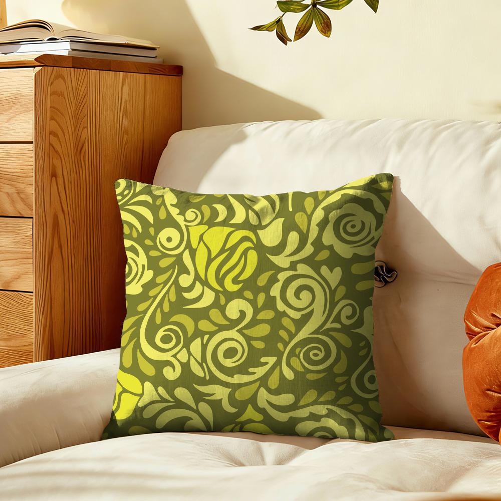 Curve Floral Pattern Cushion Cover Plush Fabric Soft DoubleSided Printed Sofa Warm Winter Home Gift Pillow Cover