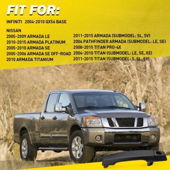 fits Nissan Titan Outside Outer Exterior Door Handle Primed Driver Side Front