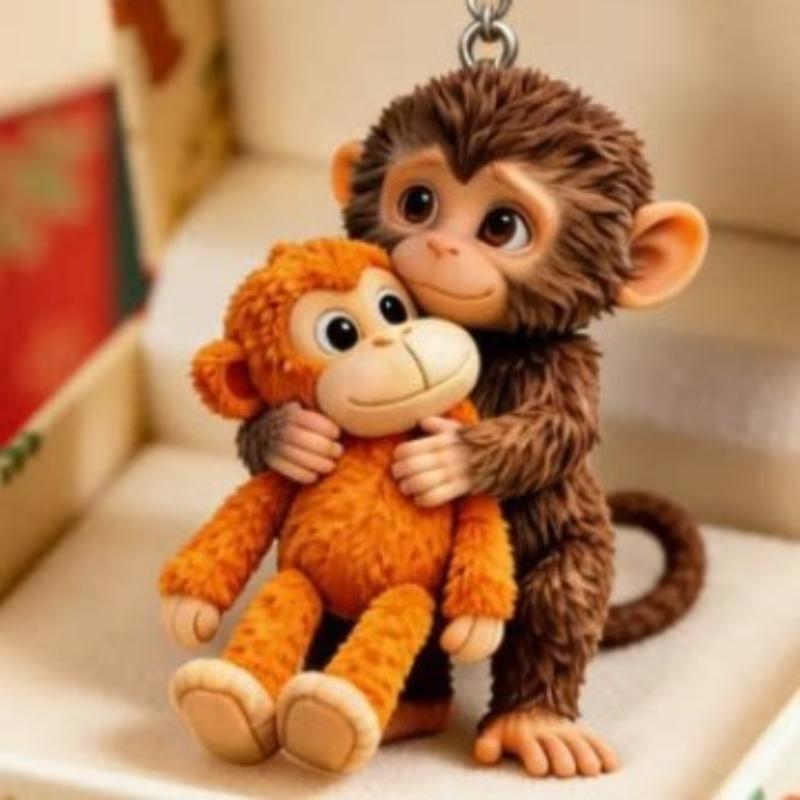 Punch The Monkey Plush Doll Keychain Cartoon Anime Toy Bag Pendant Colleague Desk Ornaments Gift