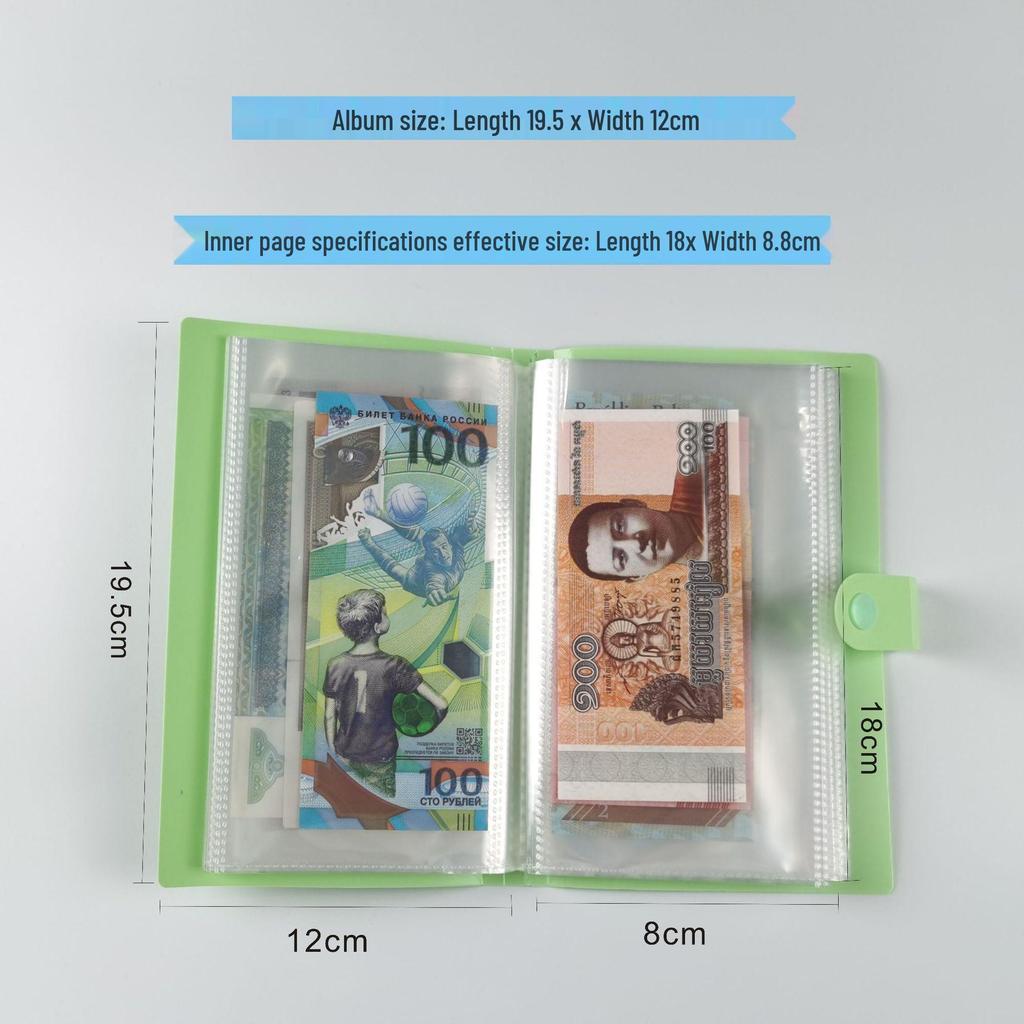 100-Sheet Portable Banknote and Coin Collection Album with Protective Bag