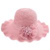 Breathable Wide Brim Straw Hat Adjustable Beach Sun Hat Sweet Ruffle Sun Hat  For Women Girls