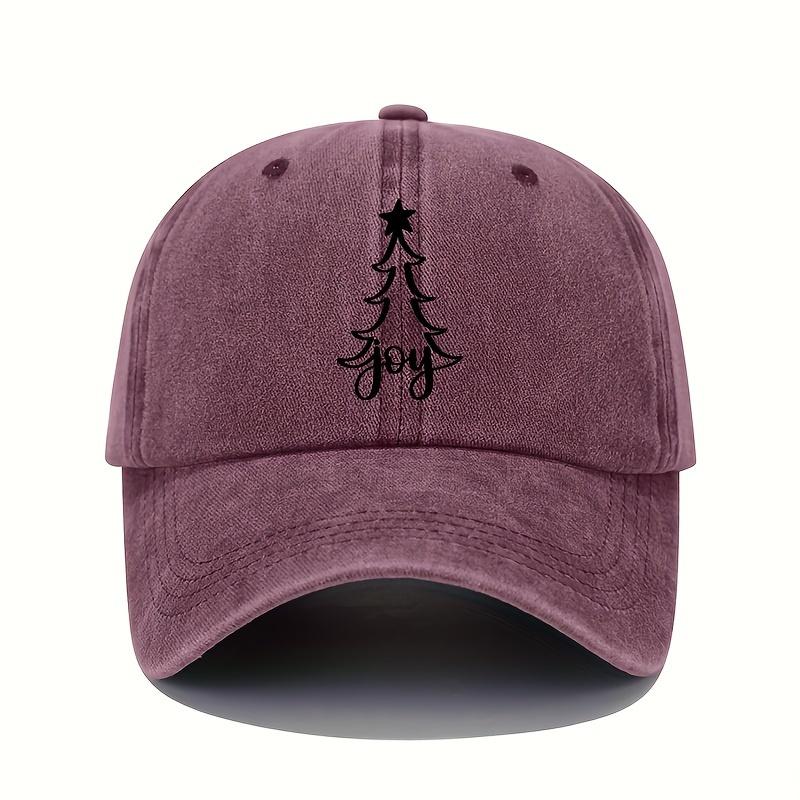 Christmas Print Retro Lightweight Washable Women'S Baseball Cap With Adjustable Sun Visor Holiday Event Hat