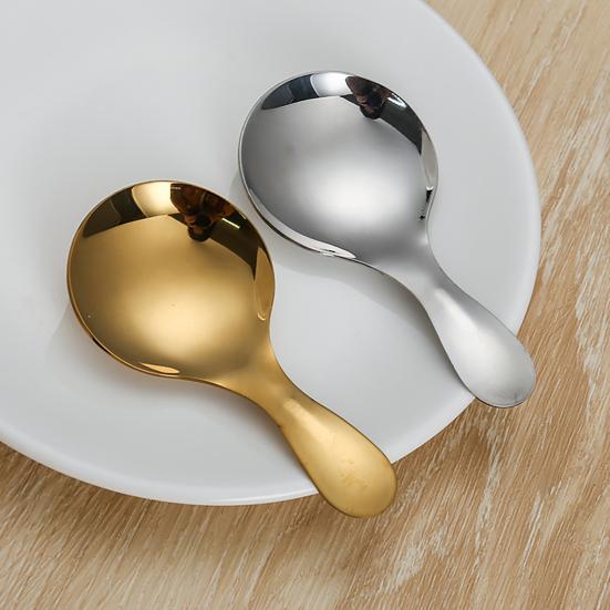 Stainless Steel Mini Spoon Short Handled Spoon Ice Cream Spoon Milk Powder Spoon for Kitchen Restaurant